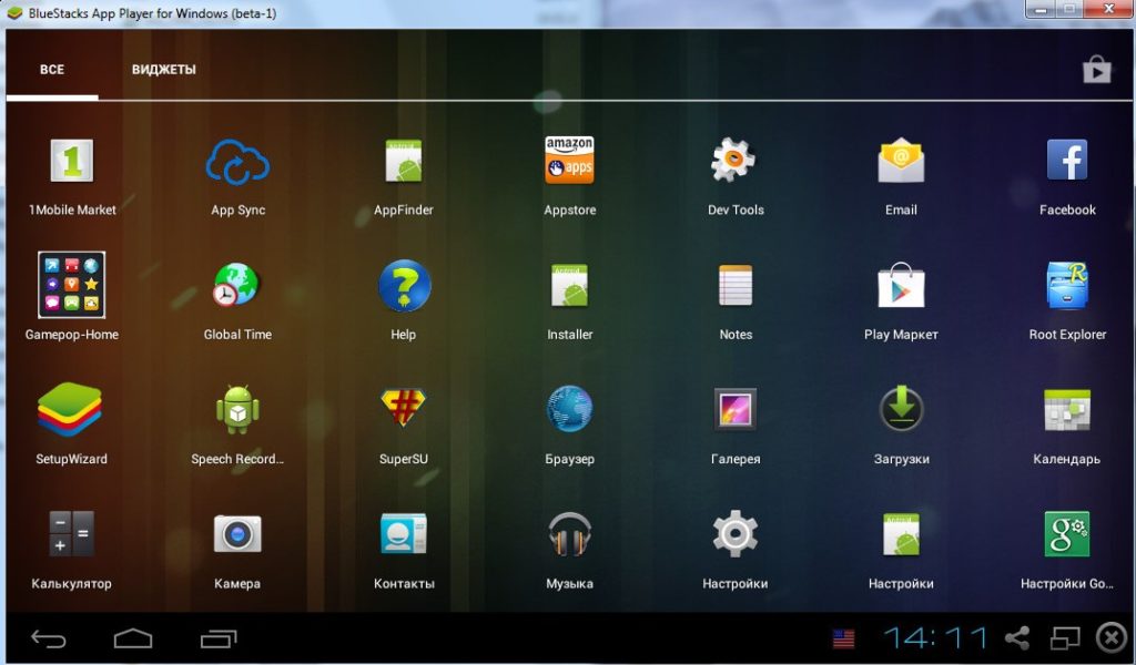 Интерфейс программы Bluestacks